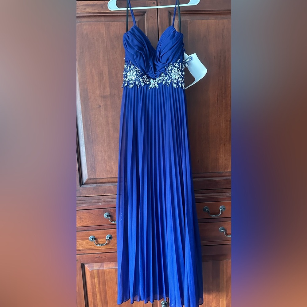 Embellished Navy Blue Gown